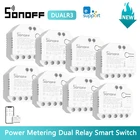 SONOFF DUAL R3 2 банды двойное реле умный переключатель DUALR3 Мини DIY переключатель модуль измерения мощности через EWeLink Alexa Google умный дом
