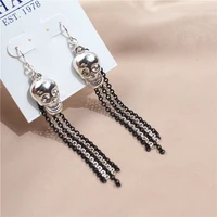 personality punk style skull tassel trend exaggerated long earrings