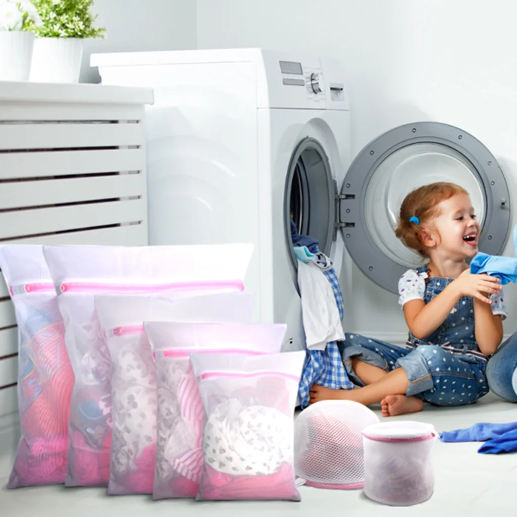 7 шт. сетчатые мешки для белья на молнии плотная мелкая сетка грубая Сетчатая