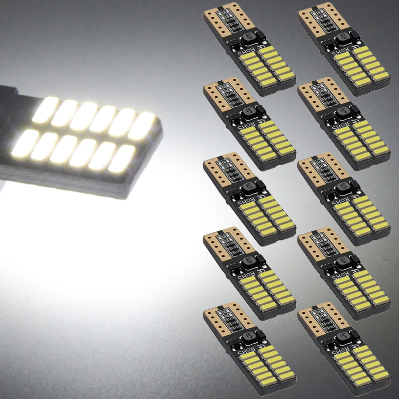 10 шт. T10 W5W 194 501 24smd Автомобильный светодиодный свет лампы для автомобиля диод Авто