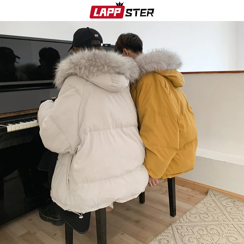 LAPPSTER, мужское корейское толстое пальто, парка, Мужская Уличная одежда, хип-хоп зимние куртки, пальто, мужские хип-хоп куртки с капюшоном