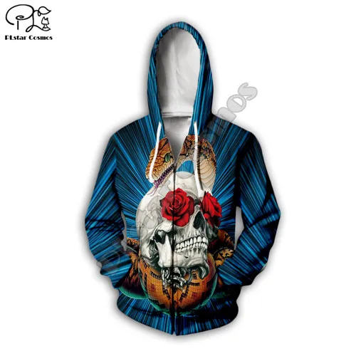 zip hoodie Новые мужские и женские толстовки на молнии с 3D принтом животных, фриков, змей, Триппи Харадзюку, толстовка, Модный пуловер с капюшоном, большие размеры, верхняя одежда - Цвет: zip hoodie