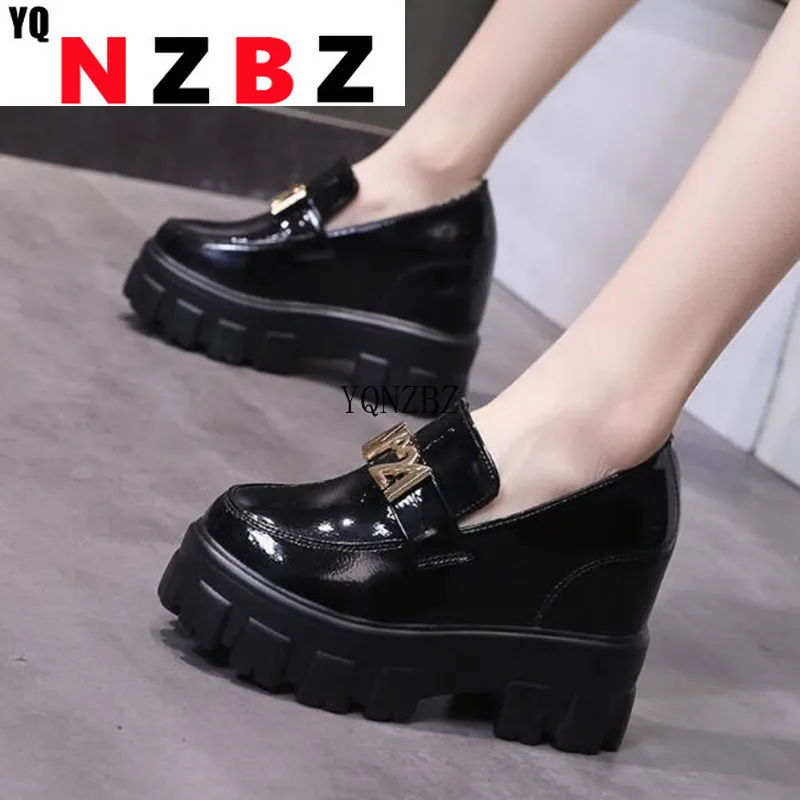

Womens Loafers Shoes Casual Female Sneakers Round Toe Clogs Platform Flats British Style Oxfords Slip-on Creepers Dress Trainers