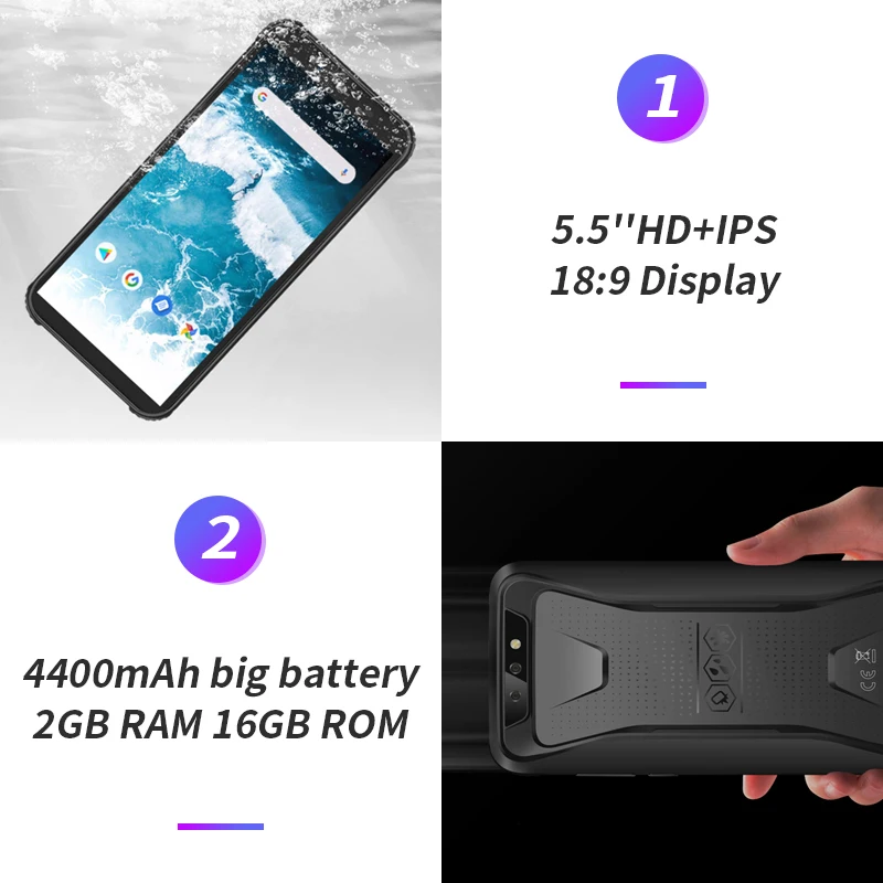 Blackview BV5500 смартфон с 5 дюймовым дисплеем ОЗУ 2 Гб ПЗУ 16 ГБ 18:9 4400 мАч Android 8