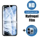 Гидрогелевая Защитная пленка 2 в 1 с полным покрытием, пленка для экрана iPhone 7, 8, 6, 6s Plus, объектив камеры для iPhone X, XR, XS MAX, 11, 12, 13 Pro Max