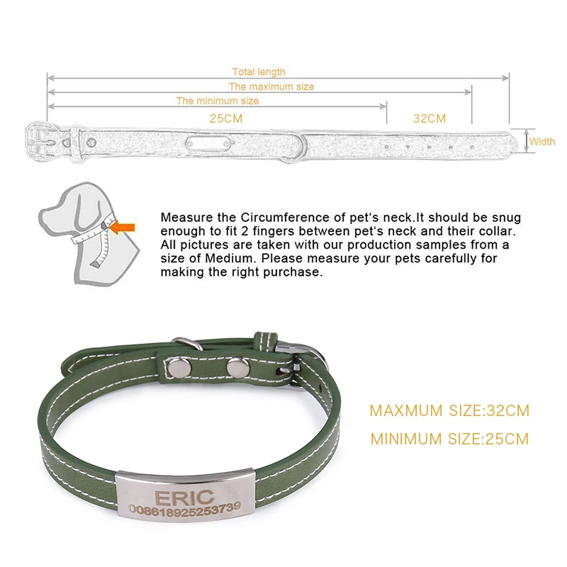 

Custom Dog Cat Collars Personalized Pet Collar With Free Engraved ID Tag Nameplate Adjustable Fashion Pet Necklace For Dogs Cats