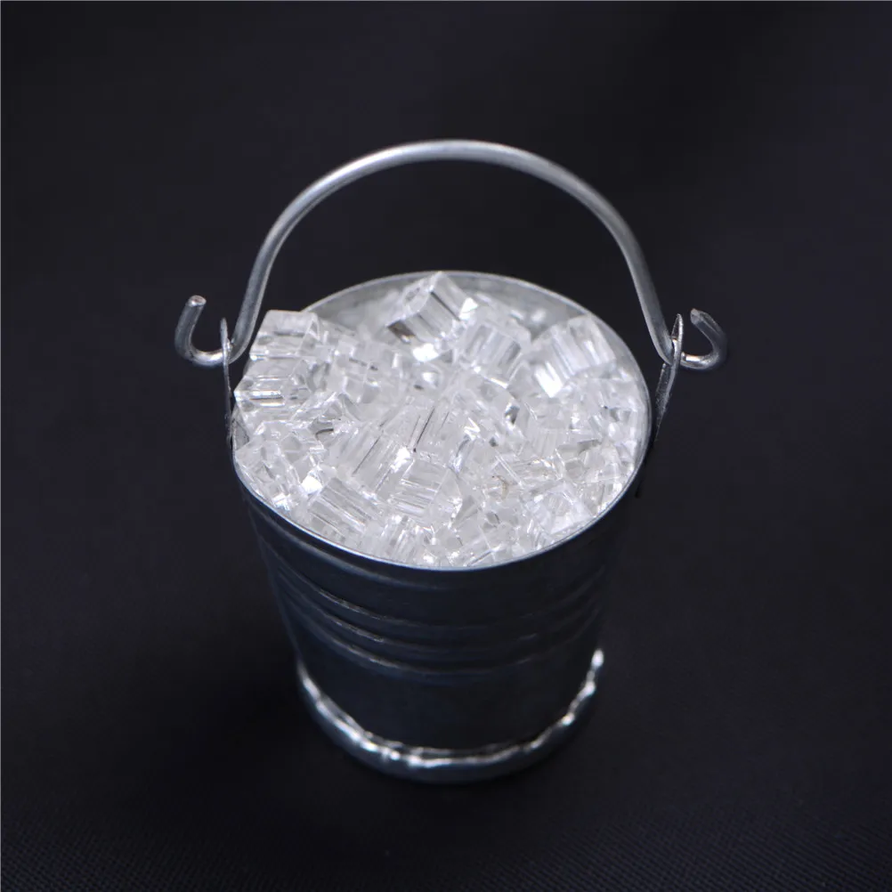 

TOYZHIJIA 1:12 Scale Doll House Miniature Ice Cube Bucket Pretnd Play Game Toy Accessories Fairy Home Kitchen Decor