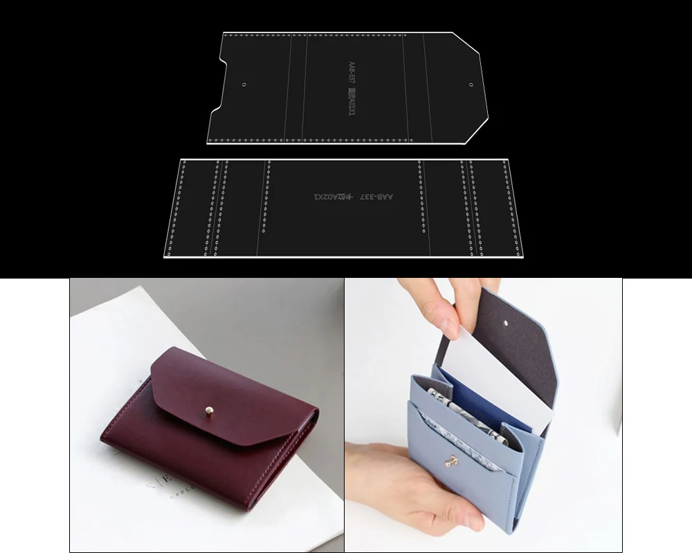 Кожаный держатель для карт ручной работы с искусственным рисунком | Дом и сад