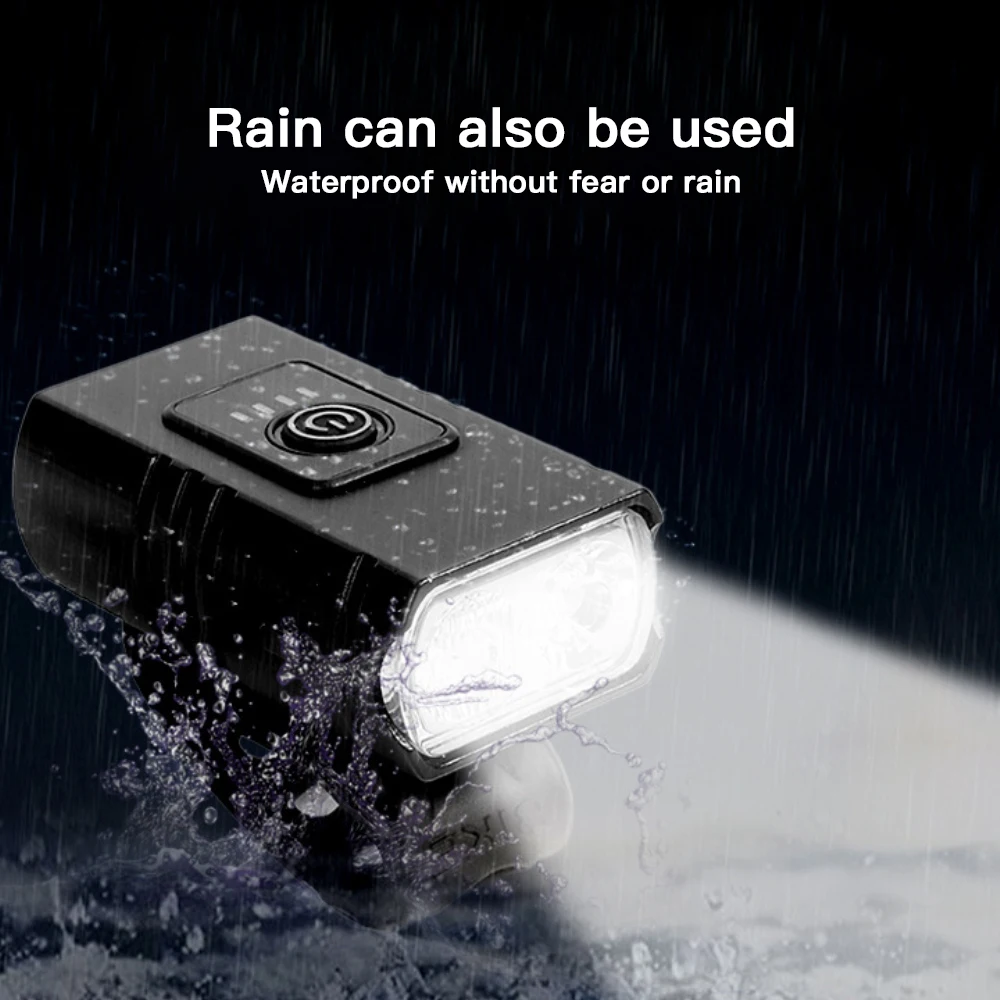 

400LM Bicycle Headlamp 6 Modes MTB Bicycle Front Light USB Rechargeable with Power Display Bike Waterproof Night Warning Lamp