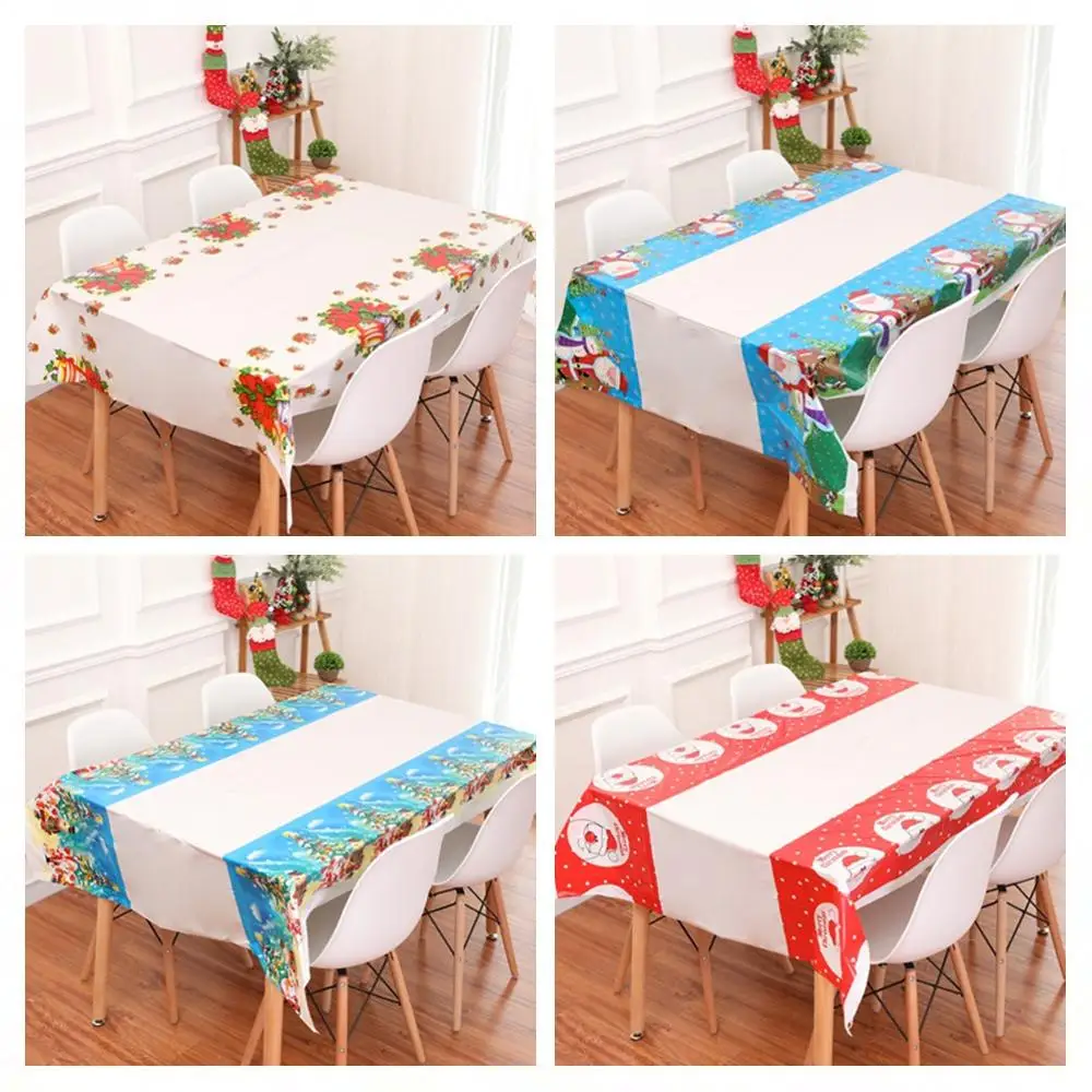 Водонепроницаемая скатерть на новогоднюю елку деда мороза для кухни обеденного