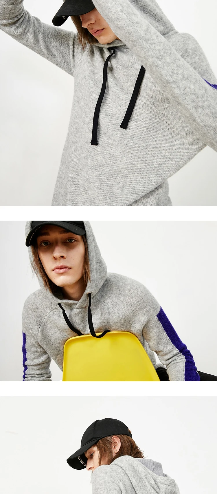 JackJones мужской шерстяной свитер с капюшоном, пуловер с капюшоном, мужская одежда 218425524