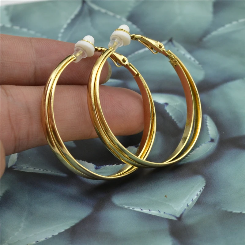 Женские круглые серьги-кольца с золотым покрытием модные ювелирные изделия