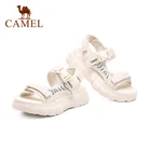 CAMELлетние женские сандалии на плоской подошве; Модель 2021 года; Модная пляжная трендовая спортивная обувь; Женские сандалии на массивной платформе; Черная женская обувь