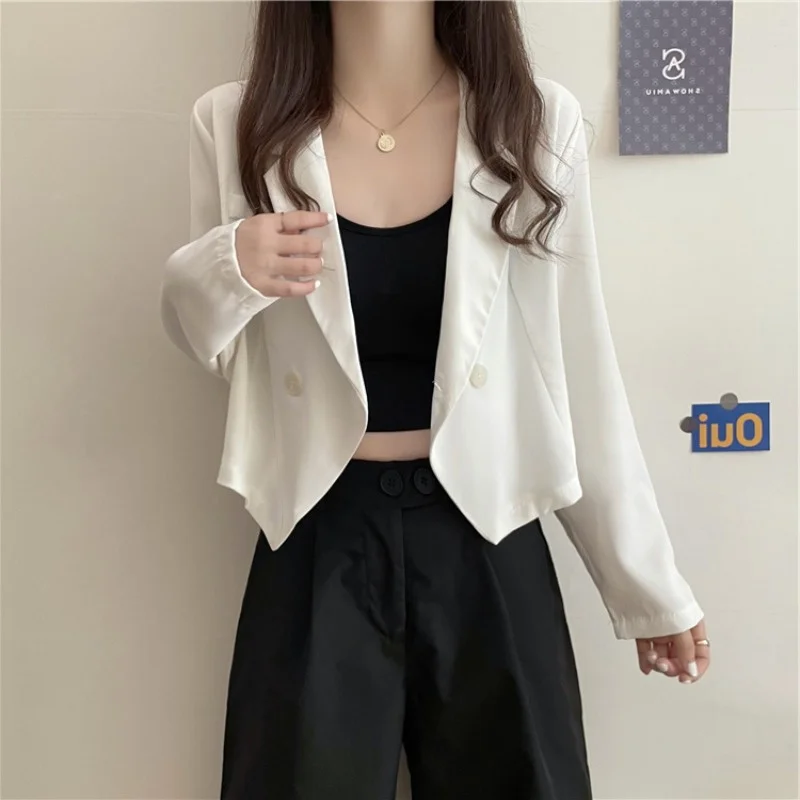 

Осенняя изящная и модная свободная Короткая Повседневная универсальная куртка Женский дизайнерский высококачественный костюм