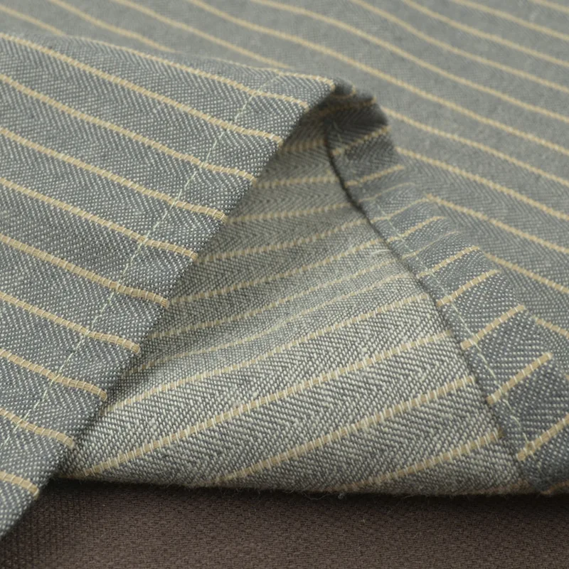 

Herringbone twill fabric solid color fashion clothing linen cotton material