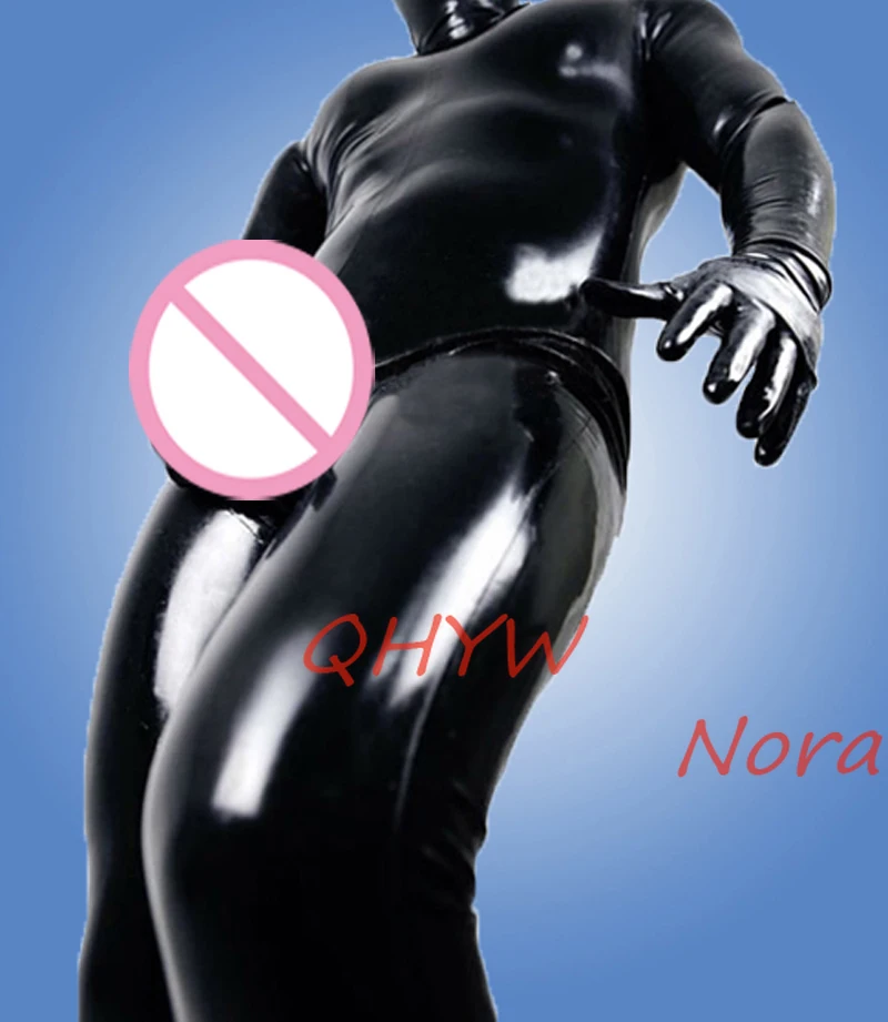 

Sexy exotic Sexy handmade Black Men male Latex Catsuit With hood&gloves&socks &condom zentai cekc fetish Bodysuits back zip