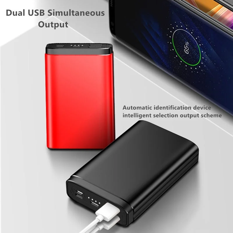 Внешний аккумулятор 10000 мАч, два USB внешних аккумулятора, двусторонняя быстрая зарядка, внешний аккумулятор, мобильное зарядное устройство, маленькая и изысканная батарея