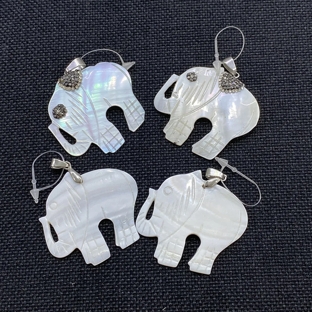 

Natural Shell Pendant Carved Elephant Shaped Necklace Fashion Charm Pendant Suitable for Handmade DIY Jewelry Making Supplies