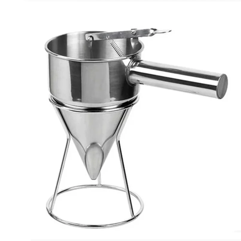 

Stainless Steel Batter Mixture Dispenser Takoyaki Hopper With Holder Food Distribution Tool