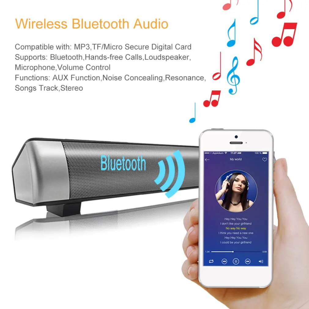 Саундбар для телевизора проводной и беспроводной Bluetooth домашний объемный Саундбар для ПК театр ТВ динамик MP3 Акустическая система с Светодиодный индикатор