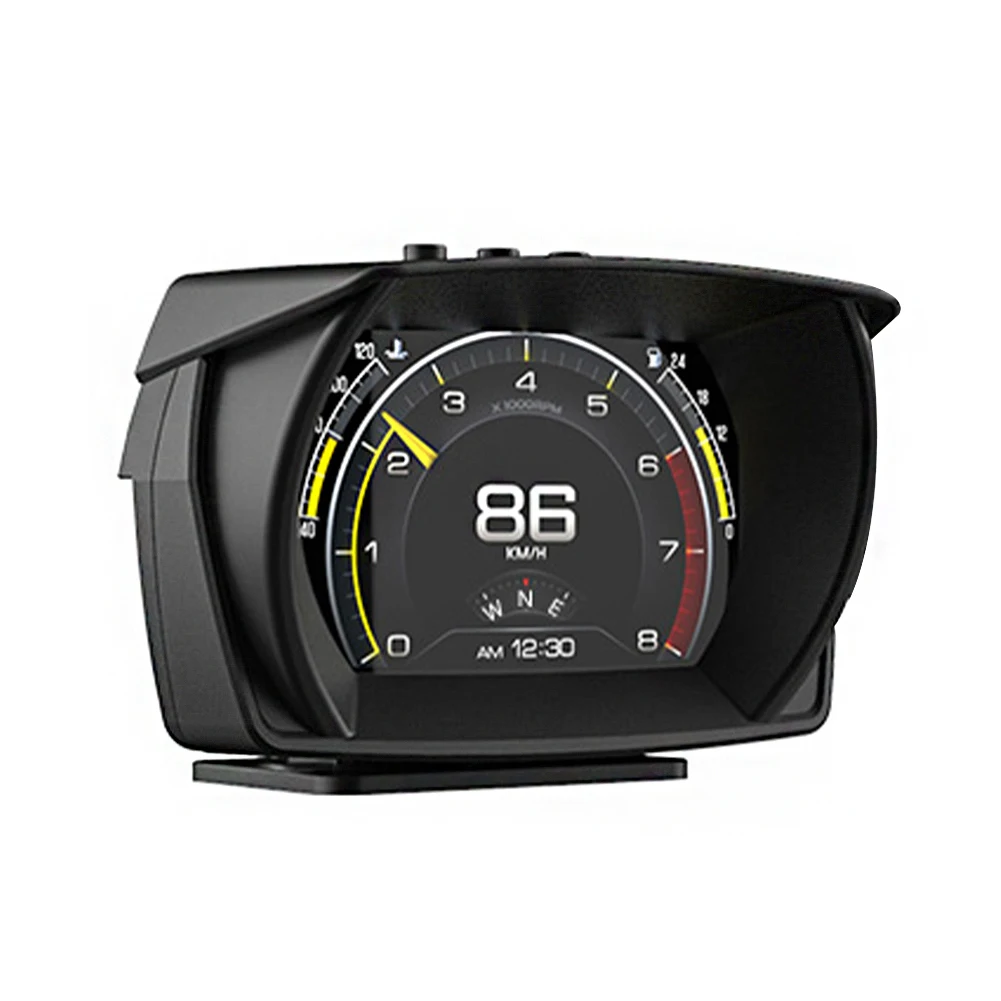 

Автомобильный смарт-датчик HUD OBD2 + GPS, спидометр, сигнализация безопасности, температура воды и масла, превышение скорости, многофункциональ...