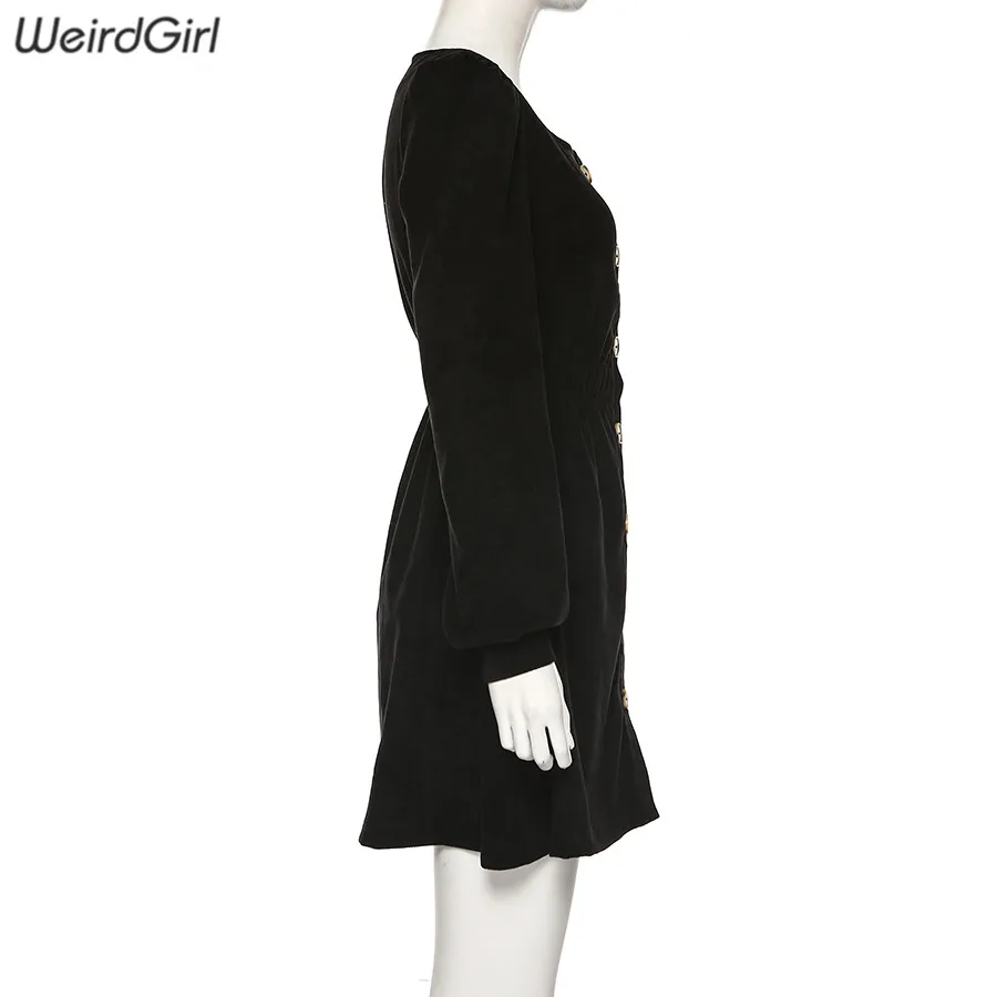 Женское Элегантное однобортное платье-мини в стиле ретро с длинным рукавом новые