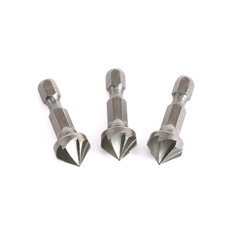 

6 Flute 90 Degree Countersink Drill Chamfer Bit 1/4" Hex Shank Carpentry Woodworking Angle Point Cutting Remove Burr Tool 1Pcs