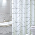 Занавеска для душа EHOMEBUY треугольная белая, водонепроницаемая полупрозрачная утолщенная штора из ПЭВА, защита от плесени, для ванной комнаты, душа