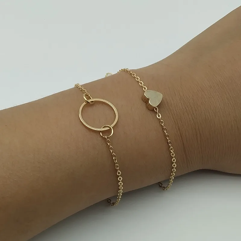 2 шт./лот новый простой браслет с шармами золотого и серебряного цвета крошечными