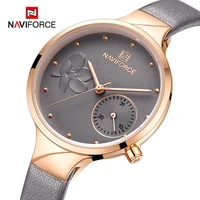 top luxury naviforce womens watches fashion ladies leather strap casual dress waterproof quartz wristwatch clock reloj mujer