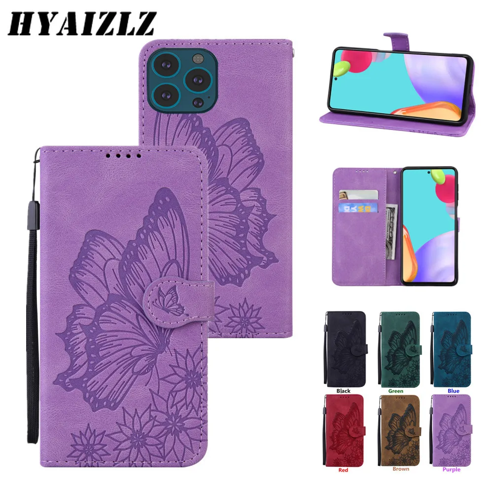 

for iPhone 13 PU Leather Phone Case for iPhone 12 11 Pro Max SE 2020 XR Xs 6 7 8 Plus Flip Cover Vintage Emboss Butterfly Coque