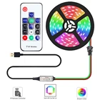 Индивидуально Адресуемая светодиодная RGB лента WS2812B WS2812 5050SMD Led светильник DC5V USB 14 клавиш DIY KIT