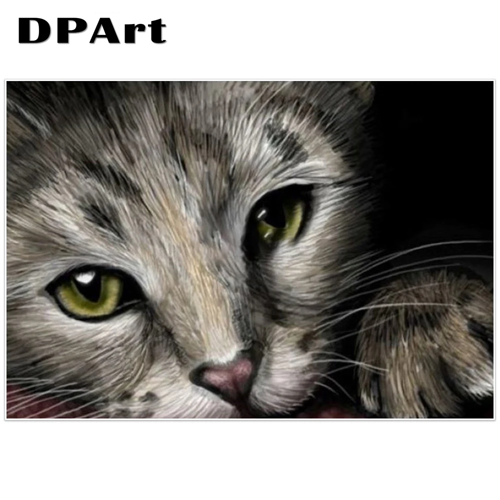 Алмазная живопись полноразмерная/круглая вышивка с котом алмазная 3D крестиком