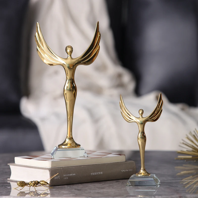 

Современные статуи для дома, скульптура, абстрактный маленький свободный золотой человек для украшения, аксессуары, хрустальные украшения,...