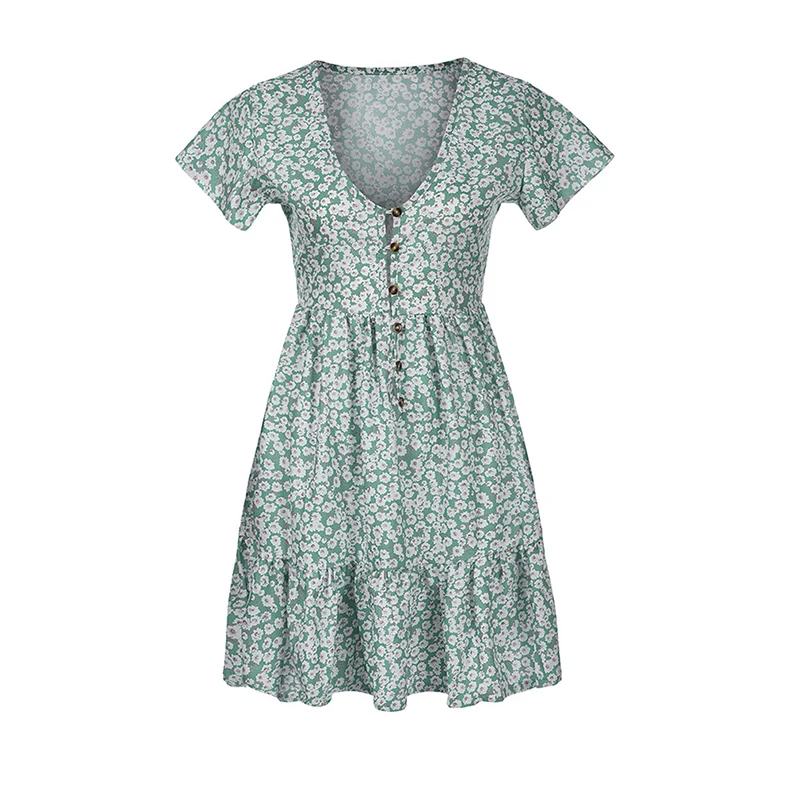 Повседневное женское пляжное платье популярное летнее с цветочным принтом и