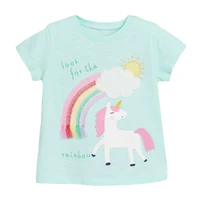 children summer baby girl clothes unicorn print tee tops brand rainbow cotton breathable soft cute t shirt for kids 2 7 years