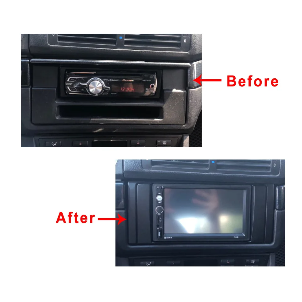 Double Din Radio Fascia for BMW Series 5 E53 E39 CD DVD GPS Stereo Panel Dash Mount Trim Kit Interface Bezel Frame images - 6