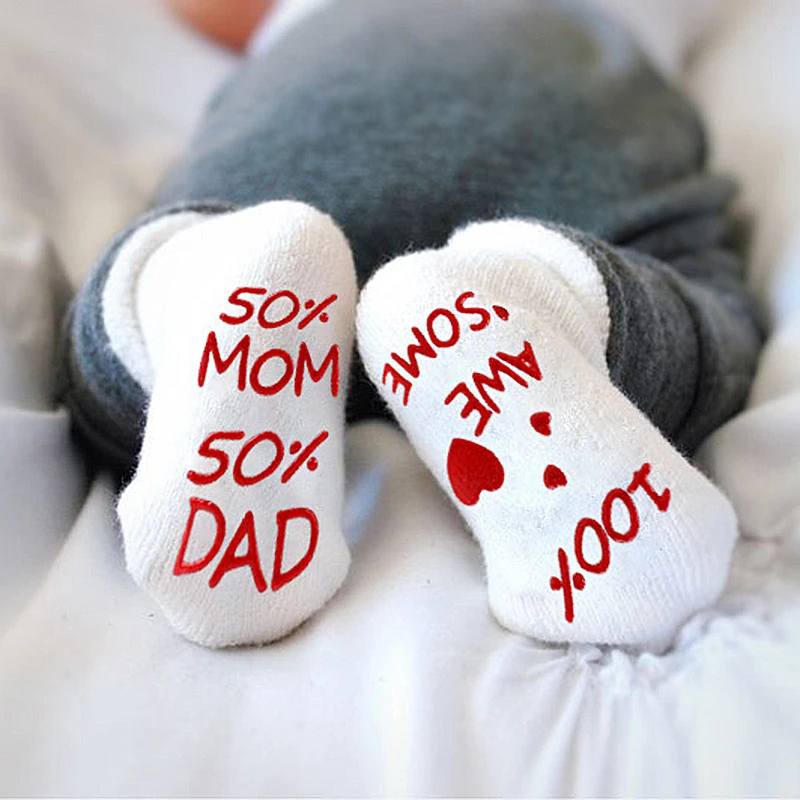 

Autumn Winter Infant Toddler Anti Slip Socks Combed Cotton Cute English Newborn Baby Socks