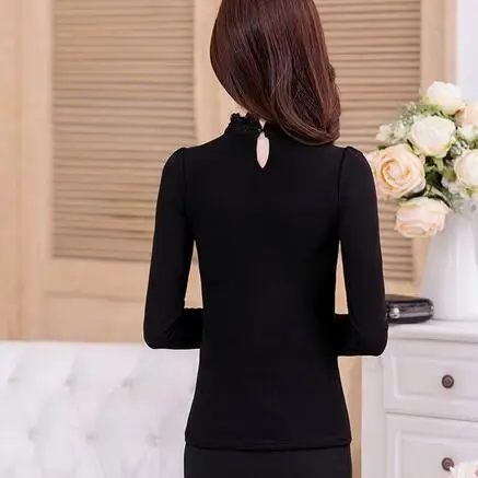 Базовые Рубашки Блузки отвесные хит для женщин осень зима приталенный Parchwork