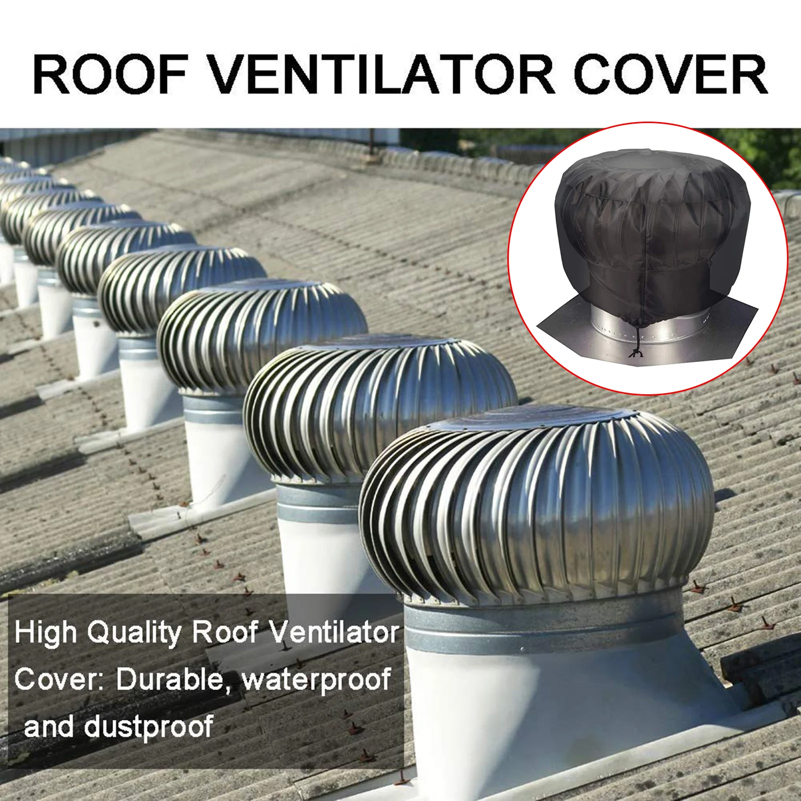 

Turbine Vent Cover Oxford cloth Heavy Duty Waterproof Turbine Ventilator Cover #W0