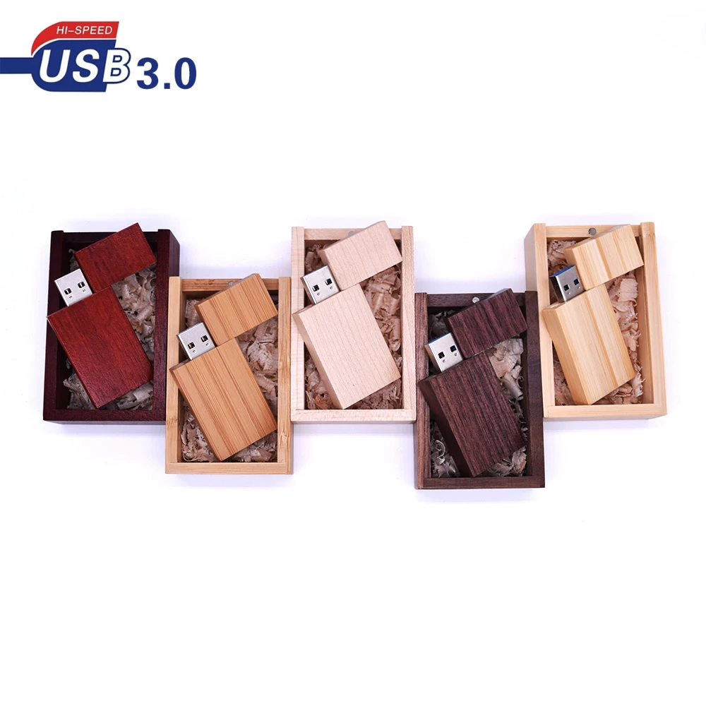 

Custom LOGO Wooden USB + Gift Box USB Flash Drive USB 3.0 Wood Pendrive 4GB 8GB 16GB 32GB 64GB Pen Drive Wedding Gifts