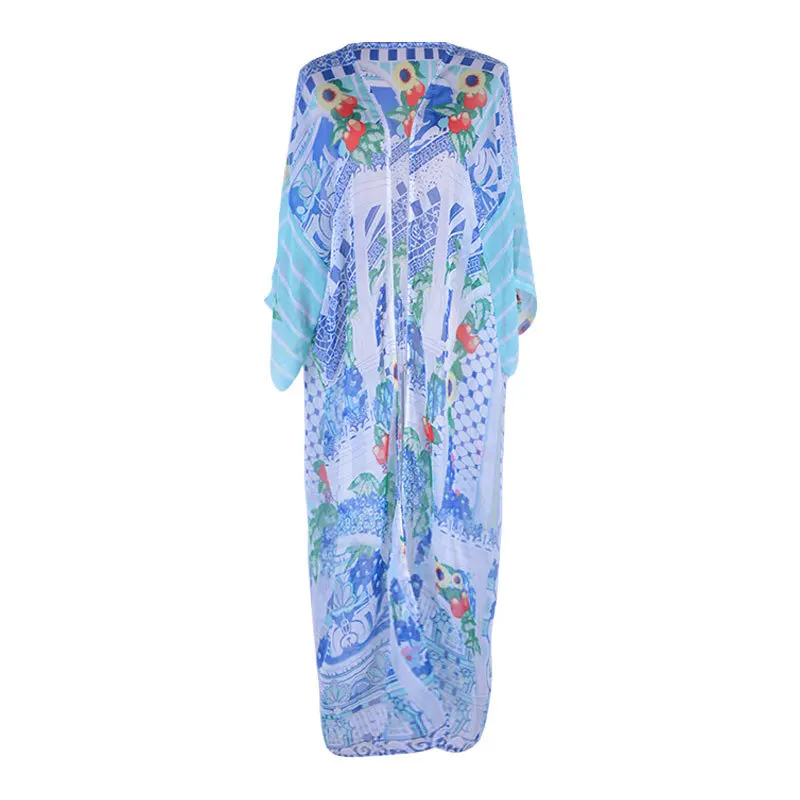 

Saida De Praia Summer Beach Women Dress 2020 Clothing For The New Chiffon Print Loose Cardigan Bikini Smock Swimsuit Sierra