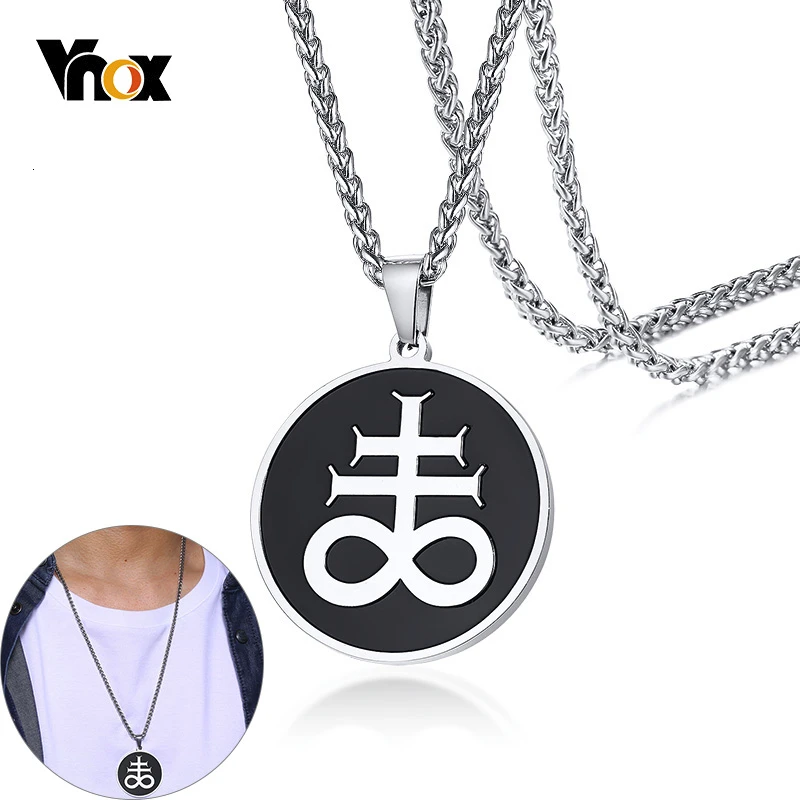 Vnox Левиафан Крест Люцифер подвески для мужчин ожерелья из нержавеющей стали