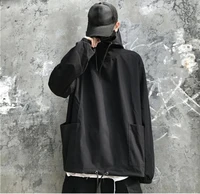 2021 spring mens streetwear pocket cargo hooded coat coat mens harajuku oversized windbreaker male hip hop jacket