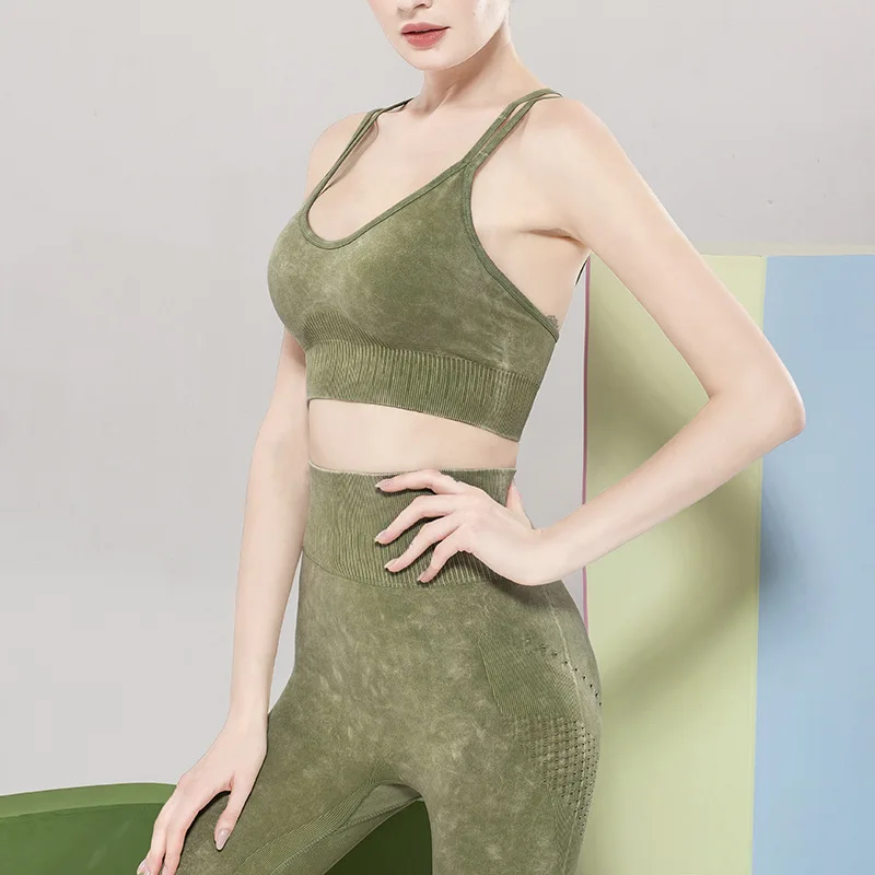 

High Quality Seamless Yoga Vest Sleeveless Breathable Running Shirt High Elastic Back Open Padded Crop top Back Straps Vest