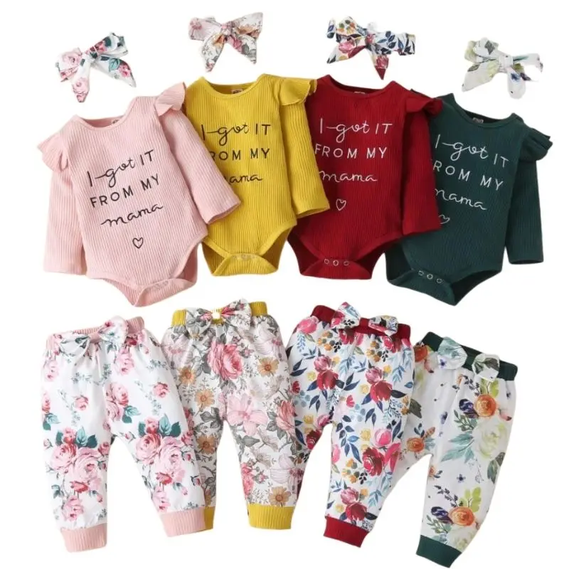 

3 шт., Детский комплект из топа, брюк и повязки на голову