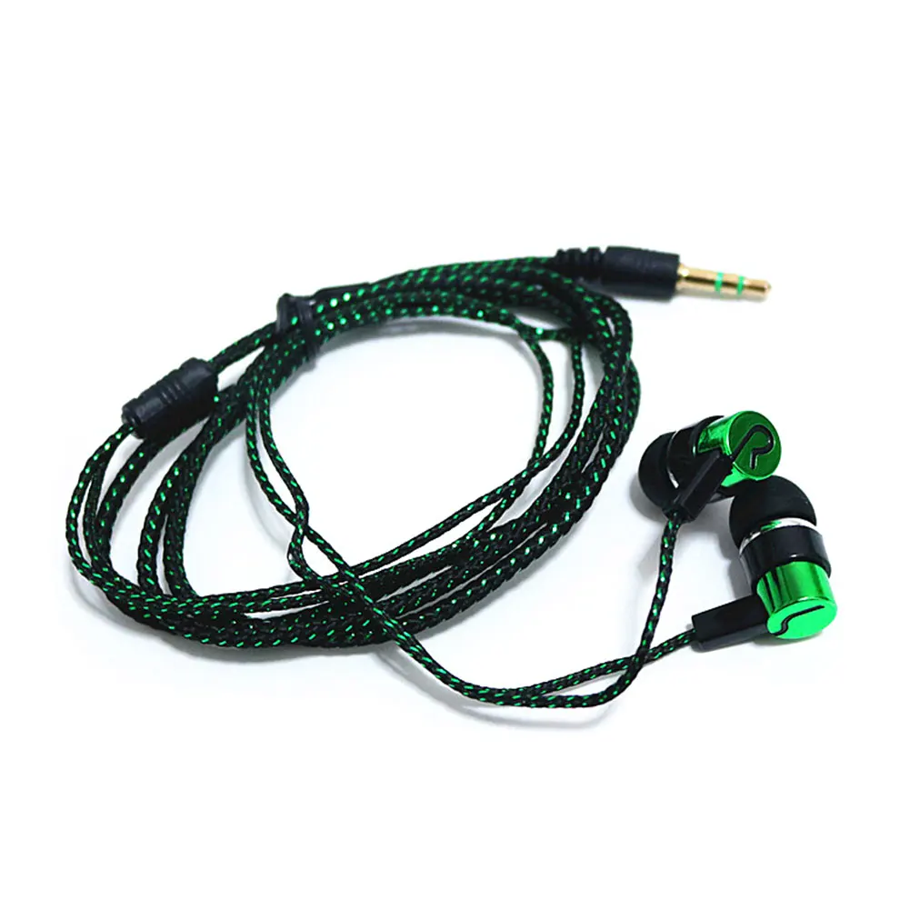 Stereo 3.5 mm Noise Isolating Wired Earphones Jack Standard Reflective Cloth Line In-ear Earbuds without Mic | Электроника