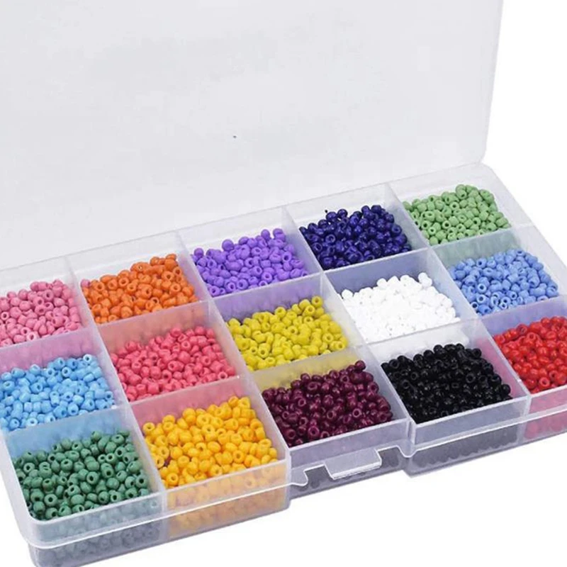 

7500Pcs 3mm Glass Rice Bead Set, Child Safety Scissors, Early Education Educational Toys, Beaded Material