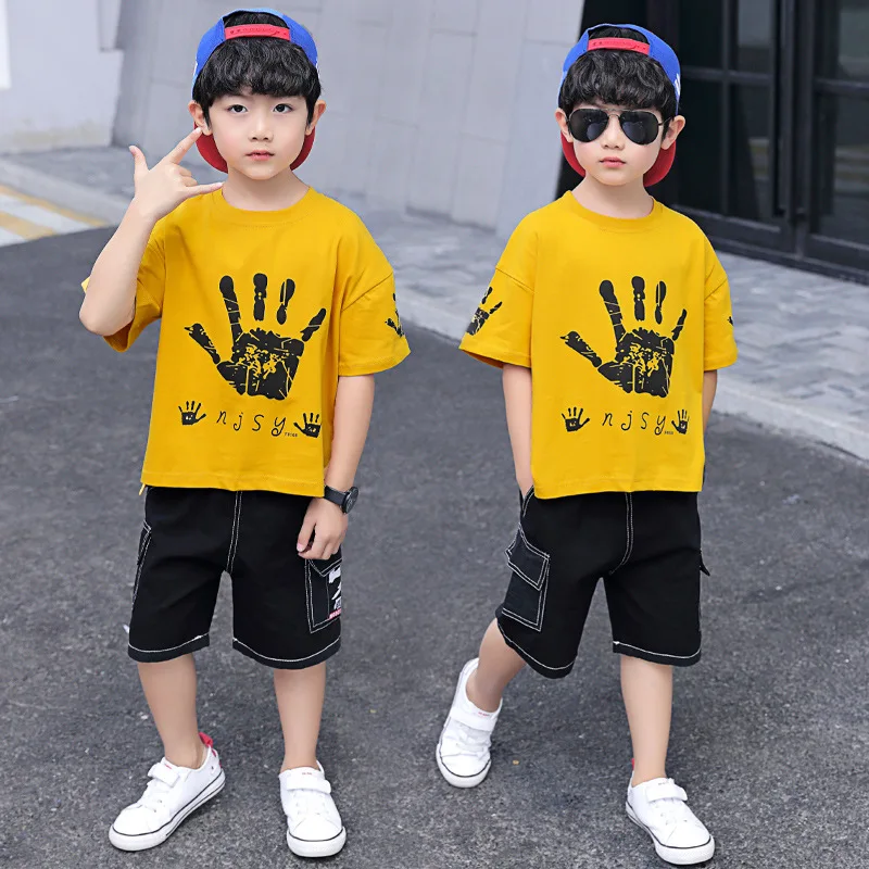 

Summer Boys Clothing Sets Kids Short Sleeve T-Shirts+Shorts 2Pcs Children Clothing Set Teen Boys Clothes 4 6 8 10 12 13 Years