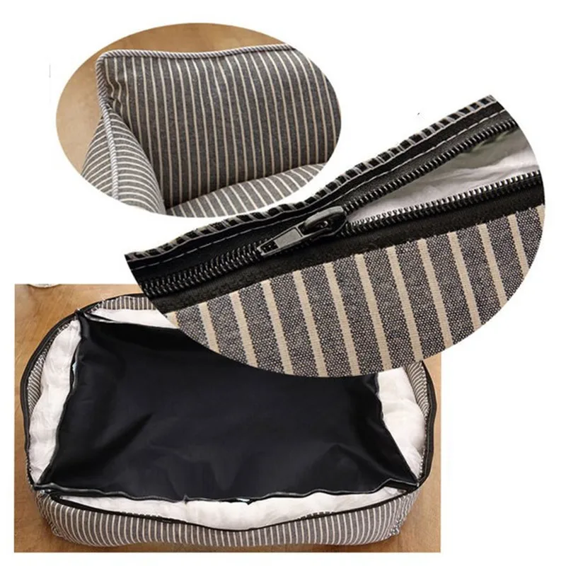 

High Quality Dog Bed For Small Large Dogs Mat Cats Nest Soft Dog Blanket Pet Cushion Winter Warm Pets Sleeping Supplies Striped